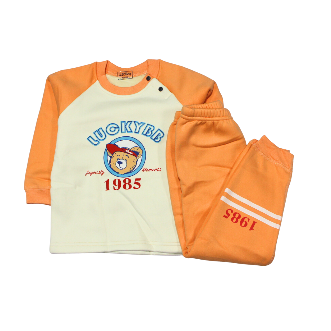 Newborn Winters Orange Bunny PJ Set