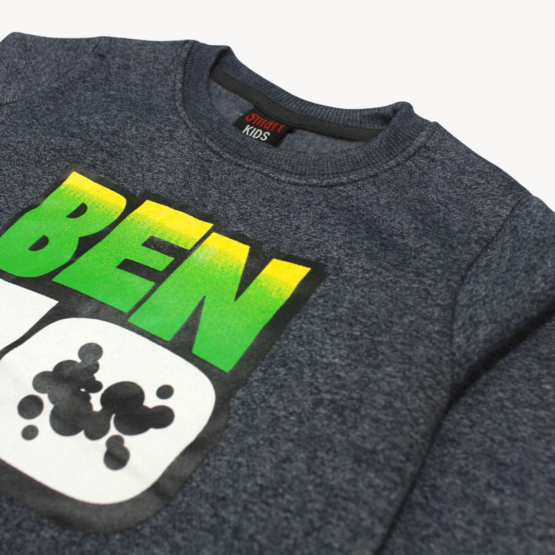 Charcoal Ben 10  Printed Fleece Sweat Shirt