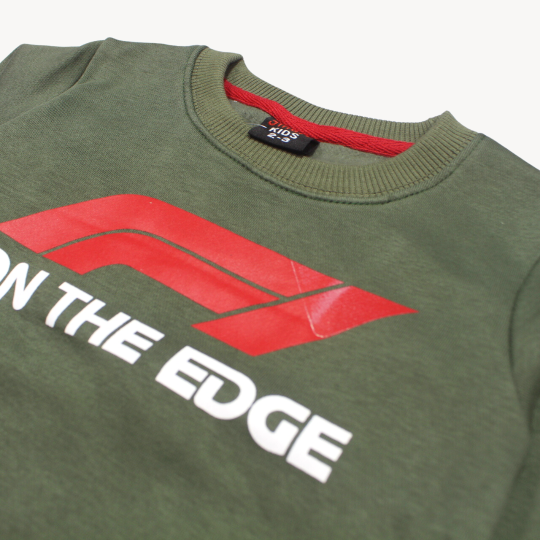 Hunter Green On The Edge Printed Fleece Sweat Shirt