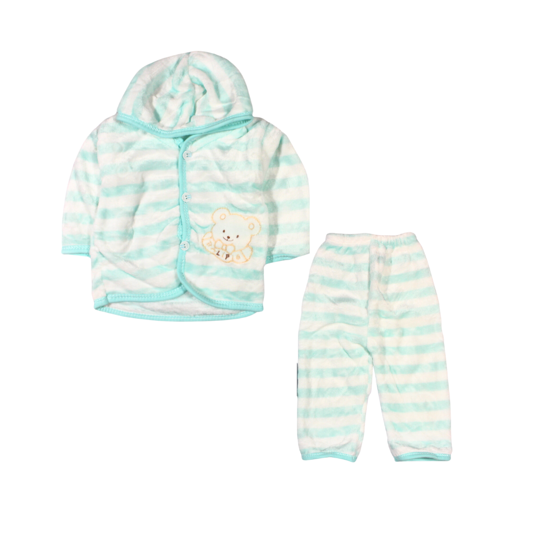 Newborn Winters Turquoise Striped PJ Set