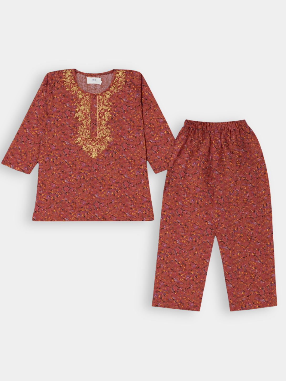 Maroon with Golden Embroidery Flannel Soft Winters Shalwar Kameez