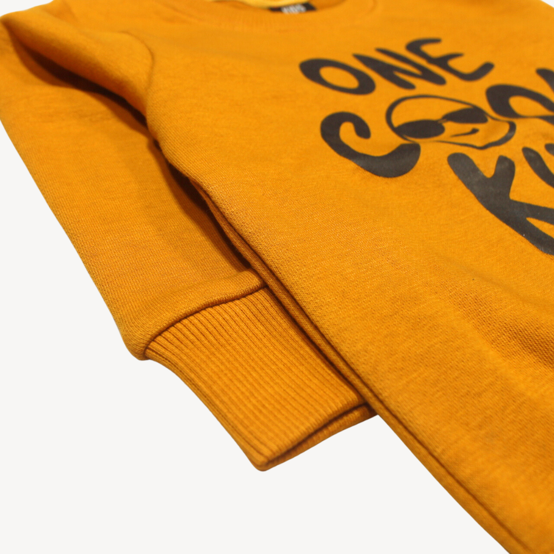 Mustard One Cool Kid Printed Fleece Sweat Shirt
