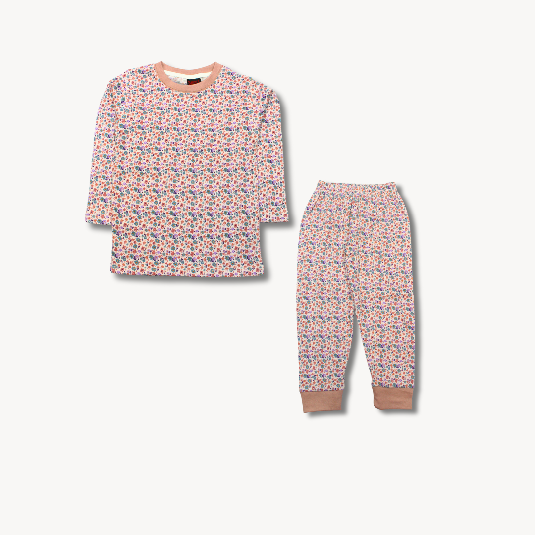 Multicoloured Spring Cotton Jersey Printed Pajama Shirt Set