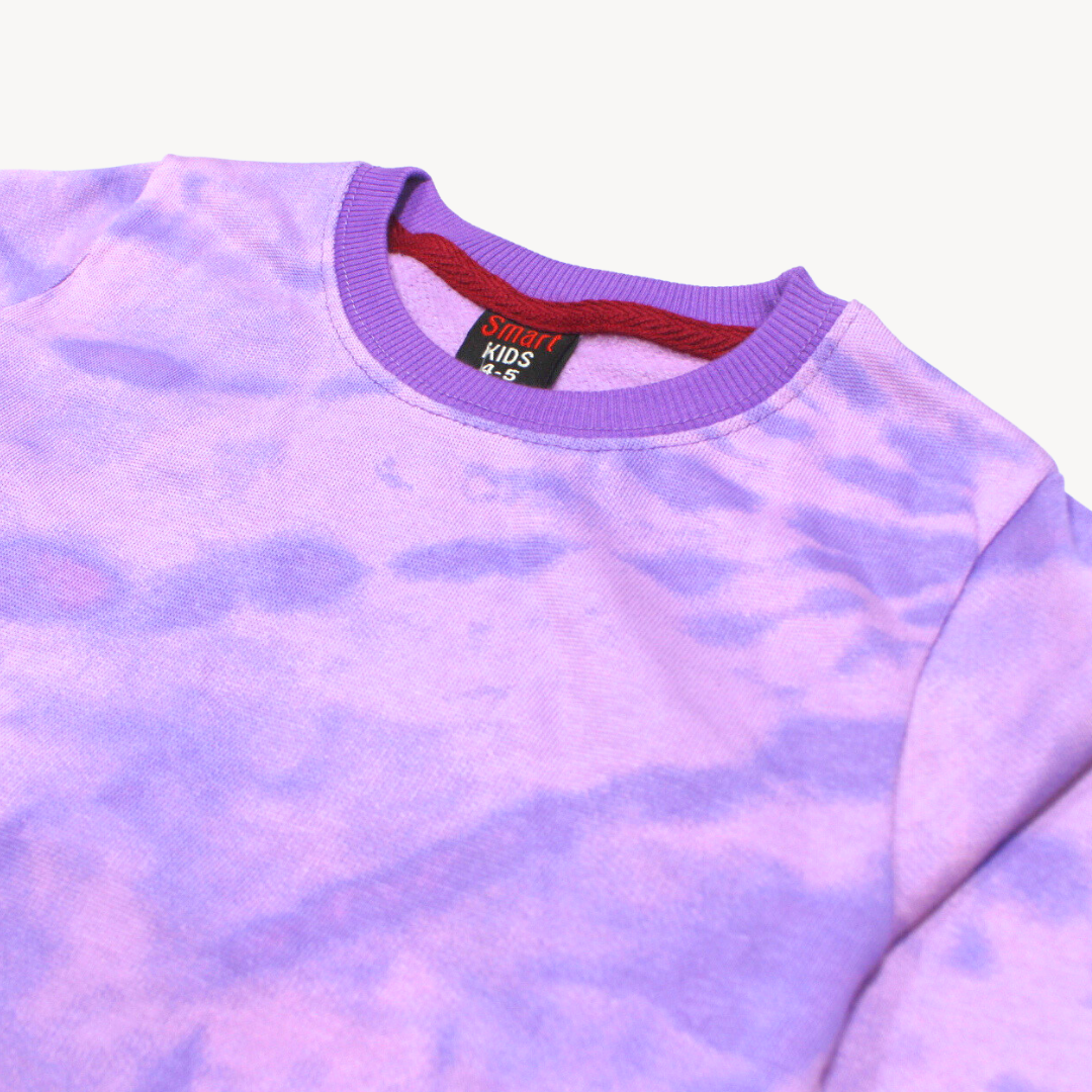 Purple Tie & Die Print Fleece Sweat Shirt