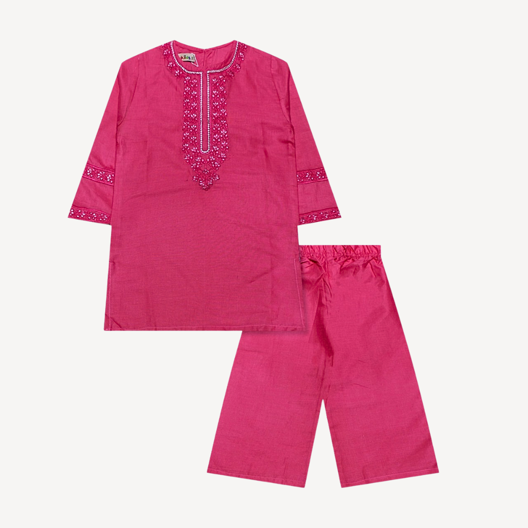 Pink Embroidered Lawn Cotton 2 Piece Suit