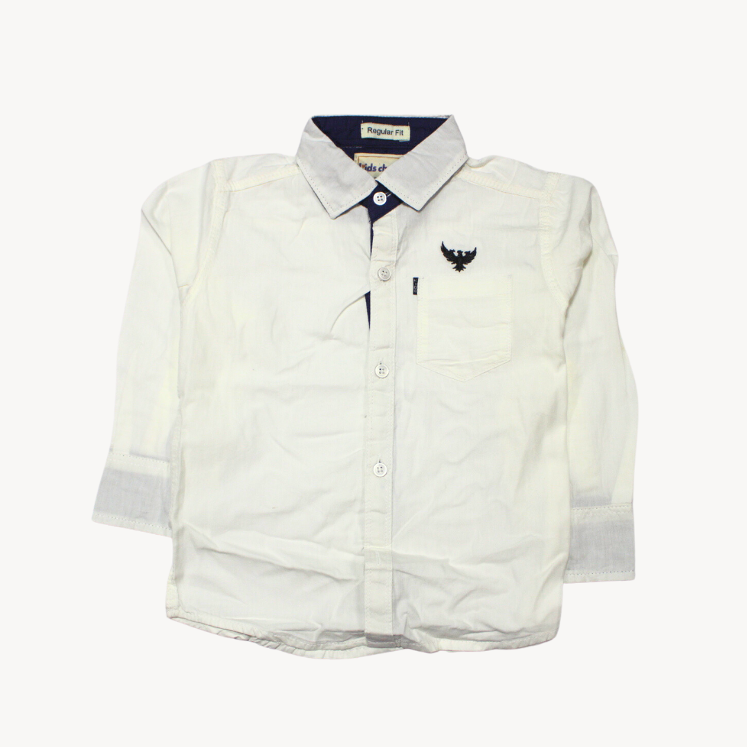 White Plain Casual Shirt Full Sleeves