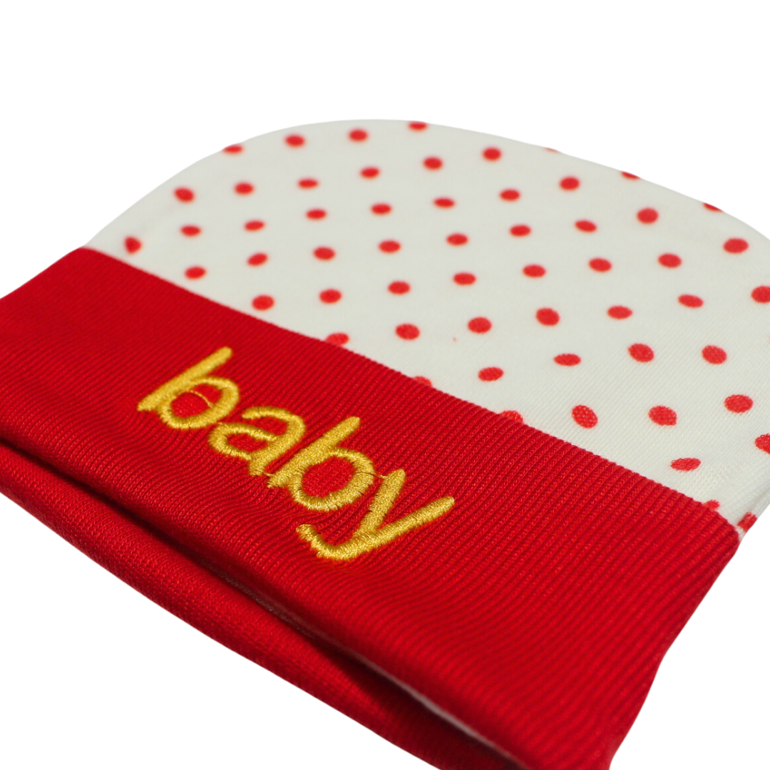 Newborn Polka Dot Red Baby Warm Cap