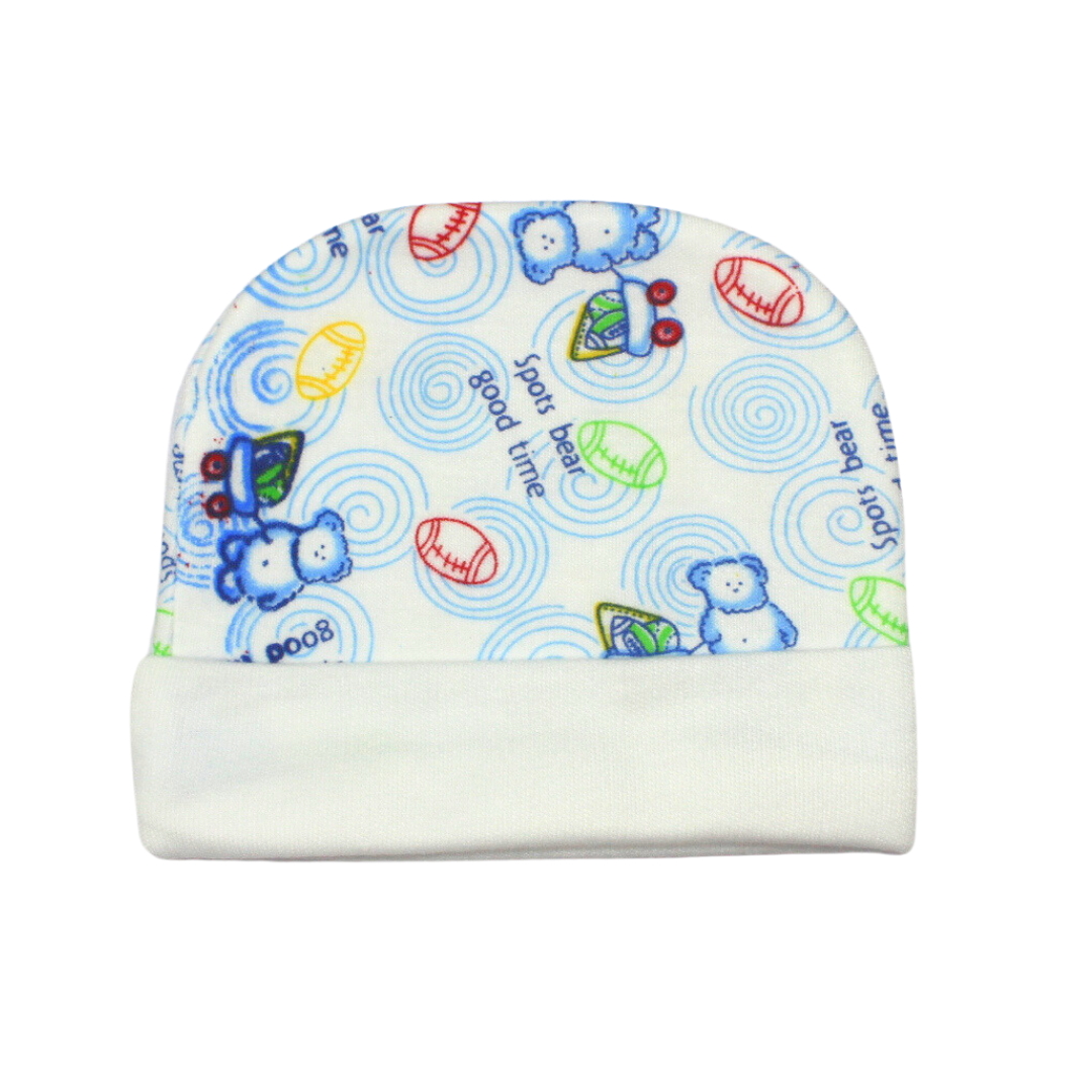 Newborn Blue Printed Cap