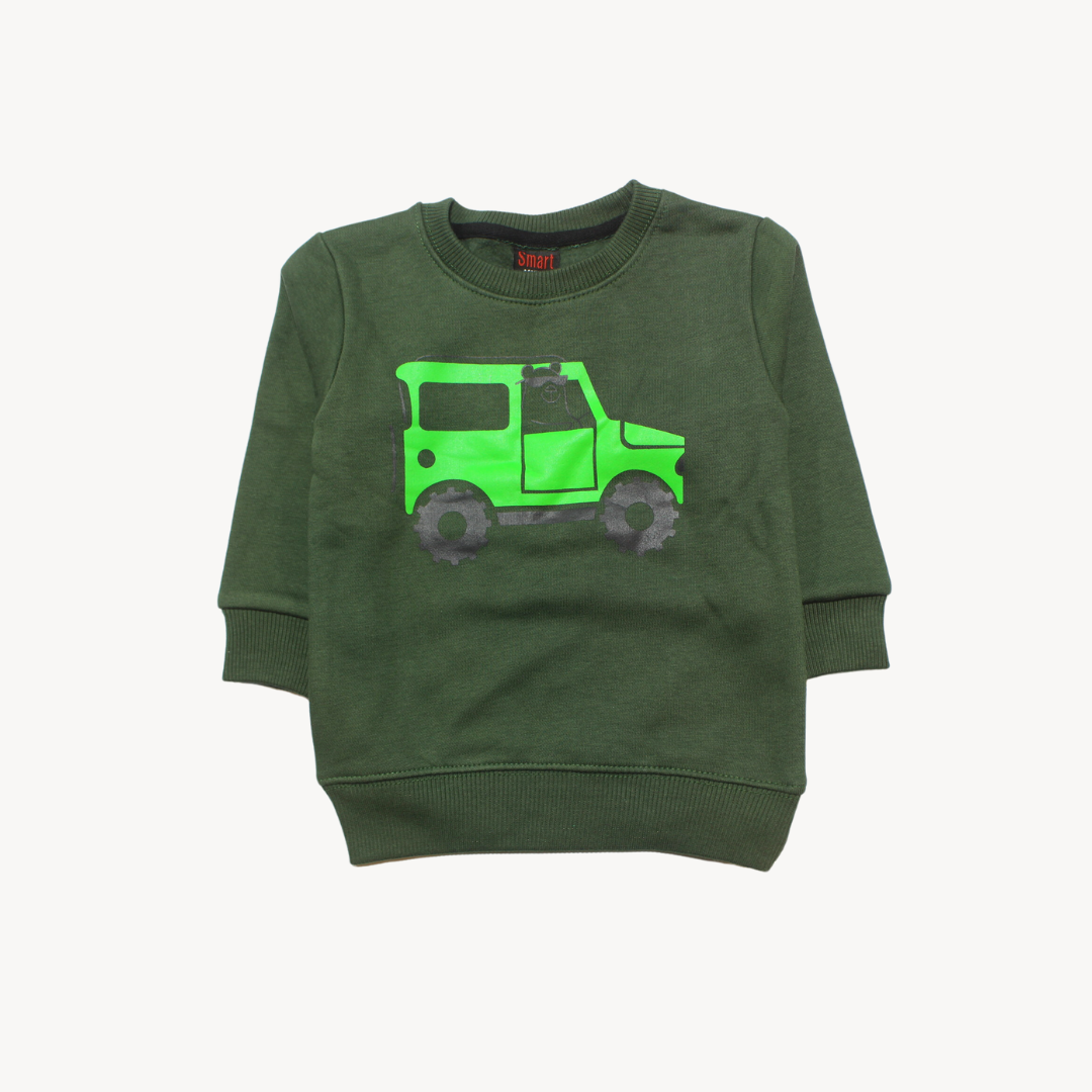 Green Bear Drive Printed Fleece Sweat Shirt
