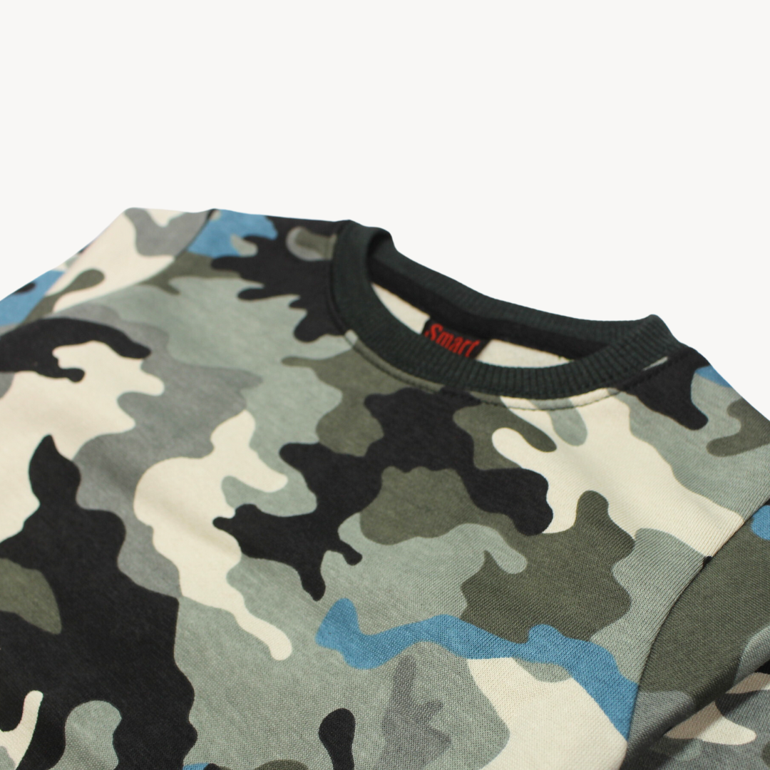 Camo Printed Fleece Sweat Shirt