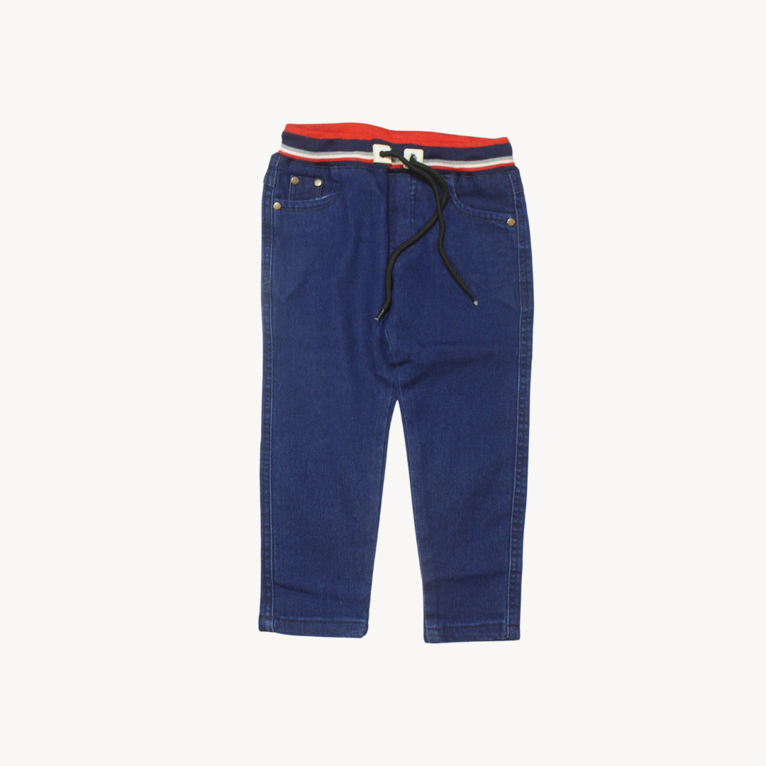 Dark Navy Blue Elastic Denim Pant