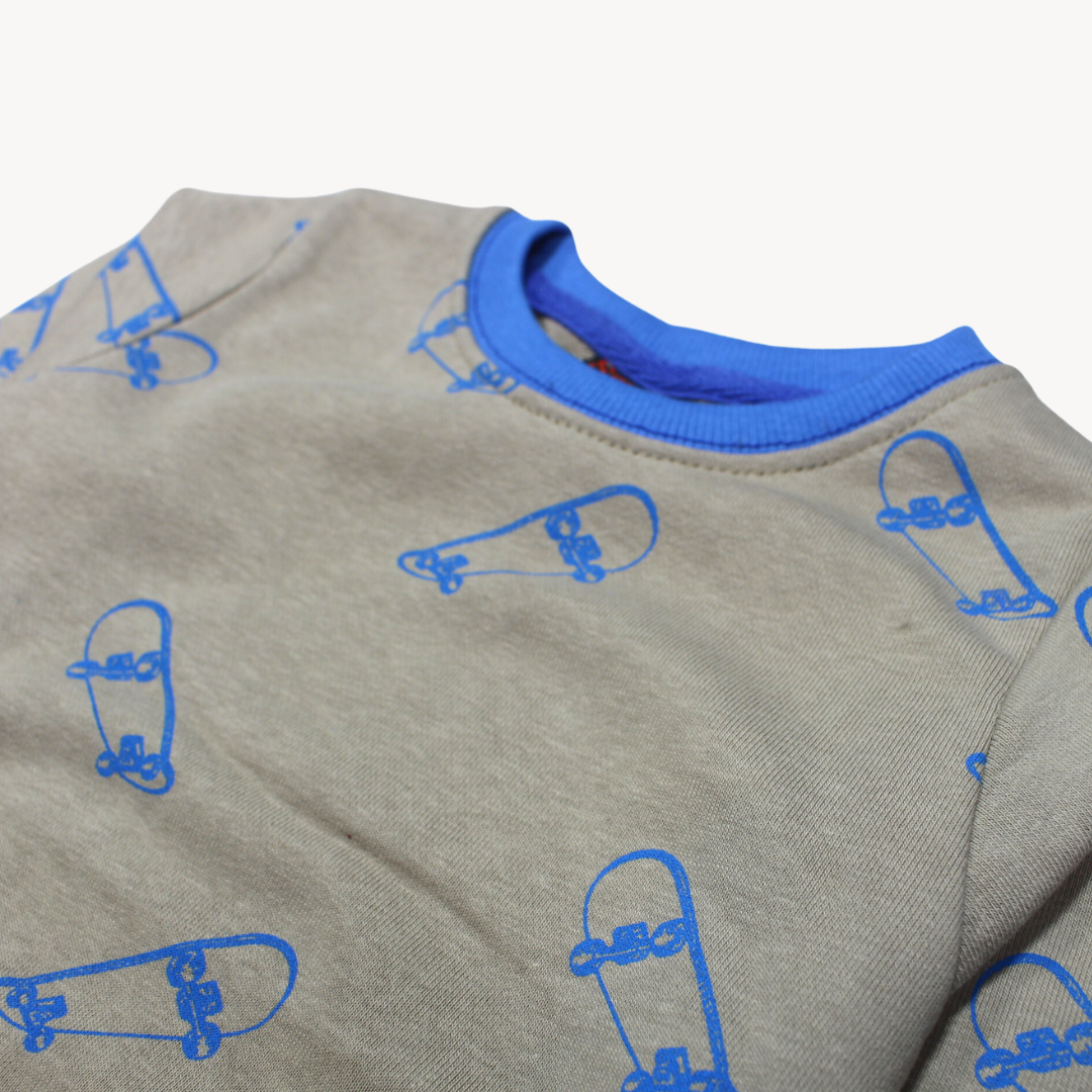 Camel Skateboard Printed Terry Sweat Shirt