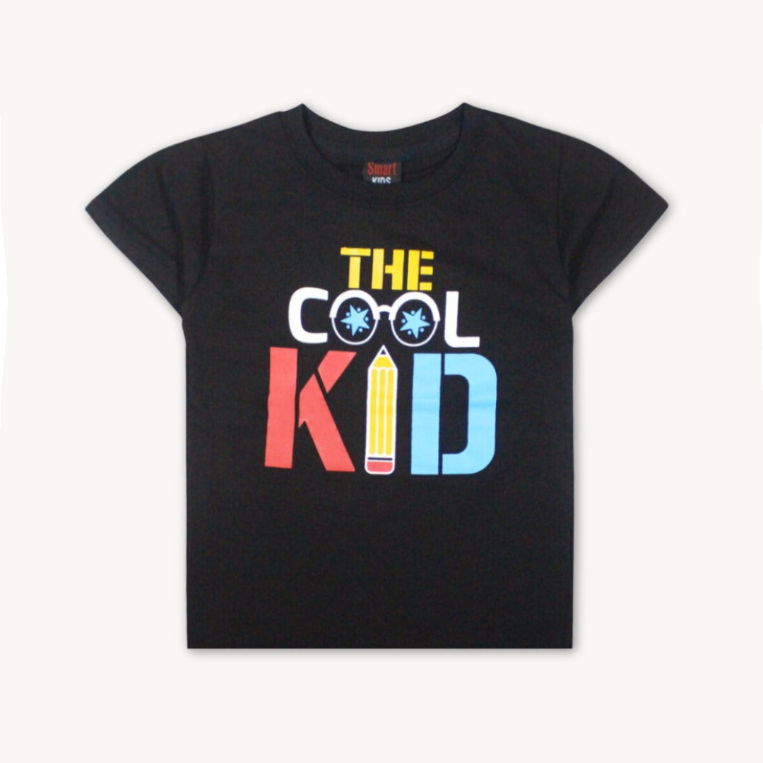 Black The Cool Kid Printed Cotton T-Shirt