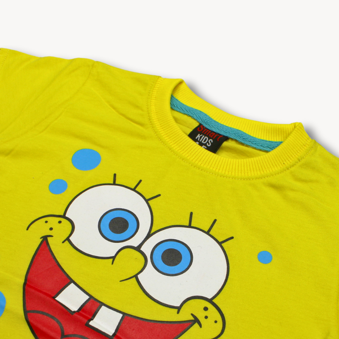 Yellowish SpongeBob Printed Cotton T-Shirt
