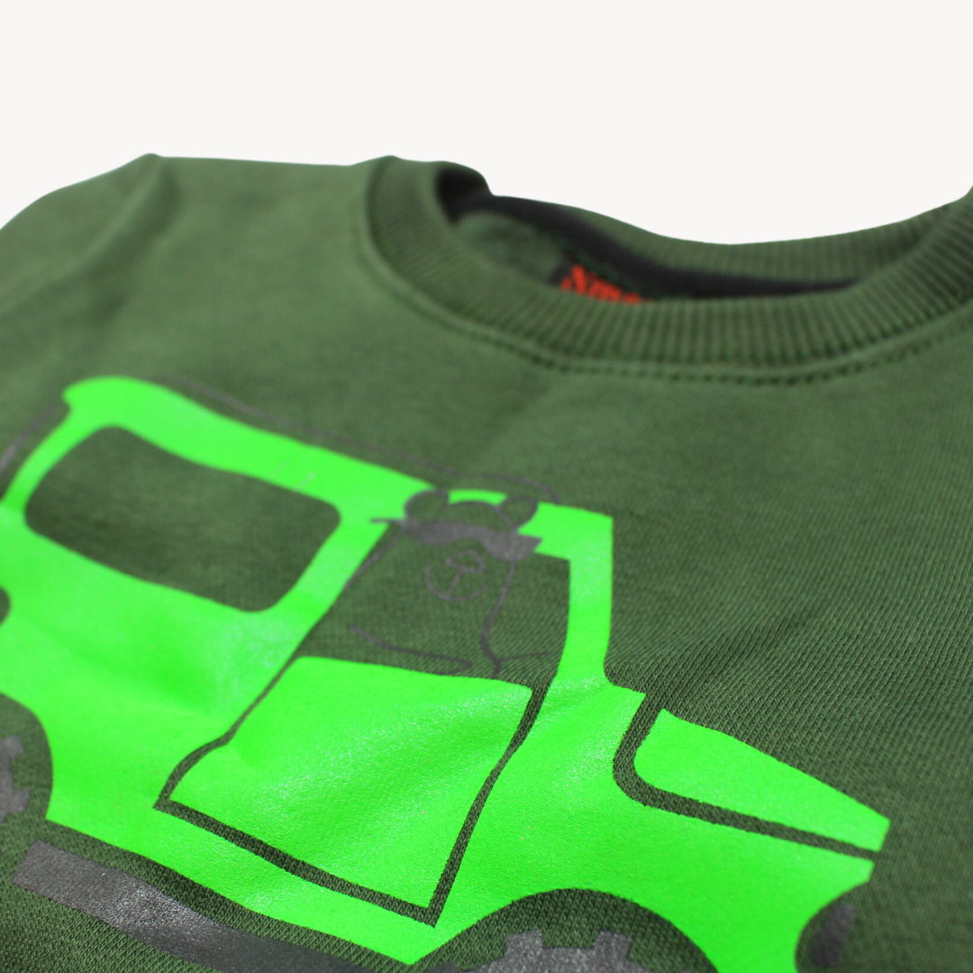 Green Bear Drive Printed Fleece Sweat Shirt