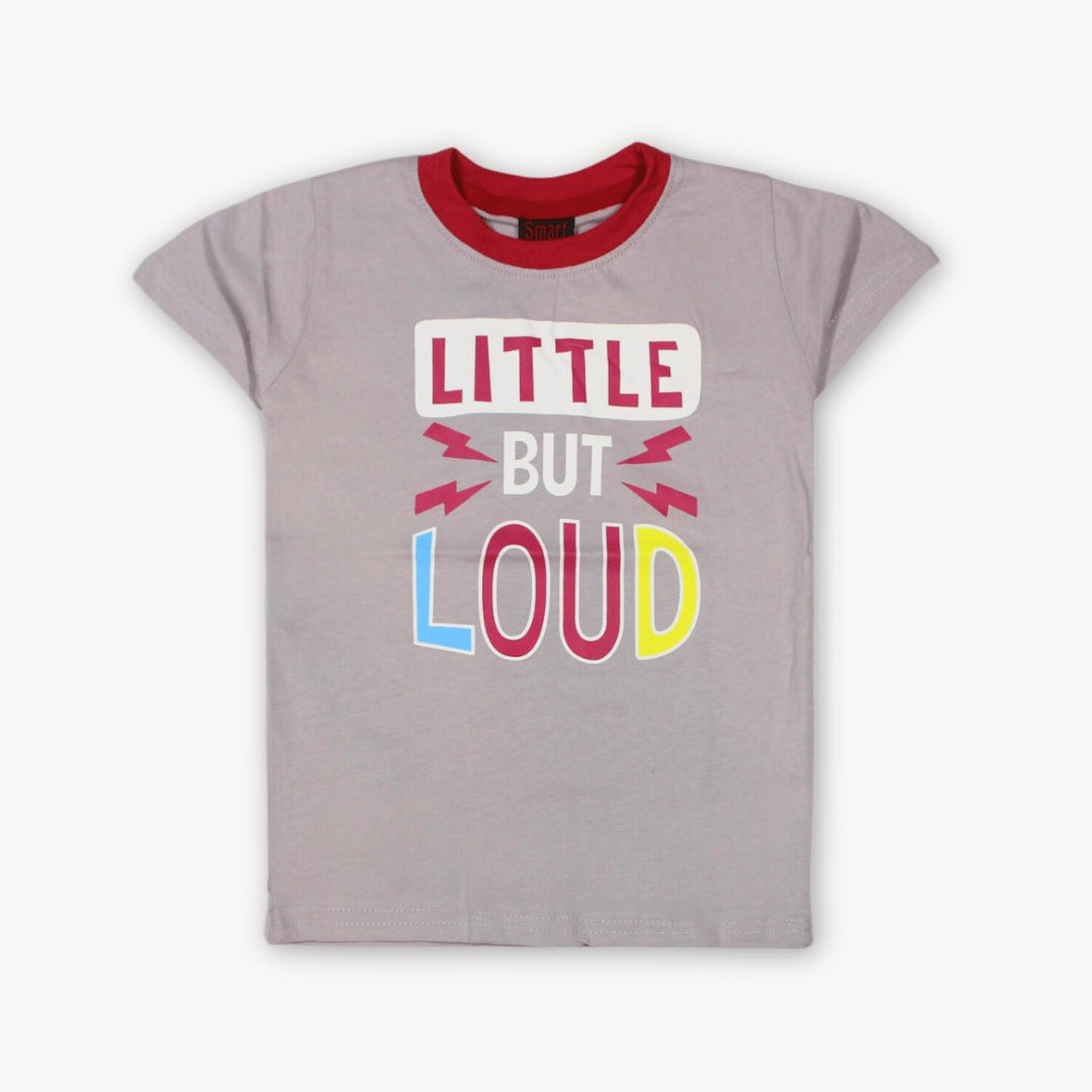 Light Purple Little But Loud Print Cotton T-Shirt