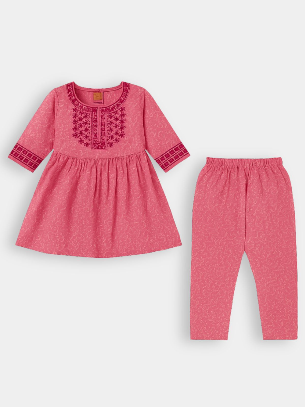 Pink Floral khaddar 2 PC Set