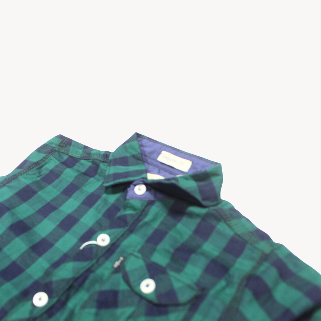 Green Chequered Casual Shirt Full Sleeves