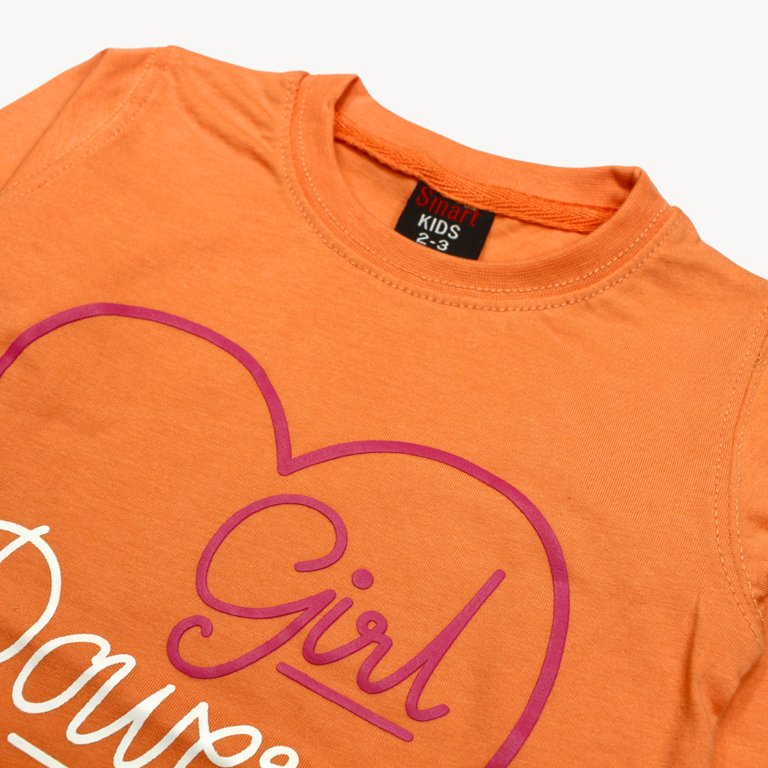 Peach Heart Girl Power Summers Printed Pajama Shirt Set