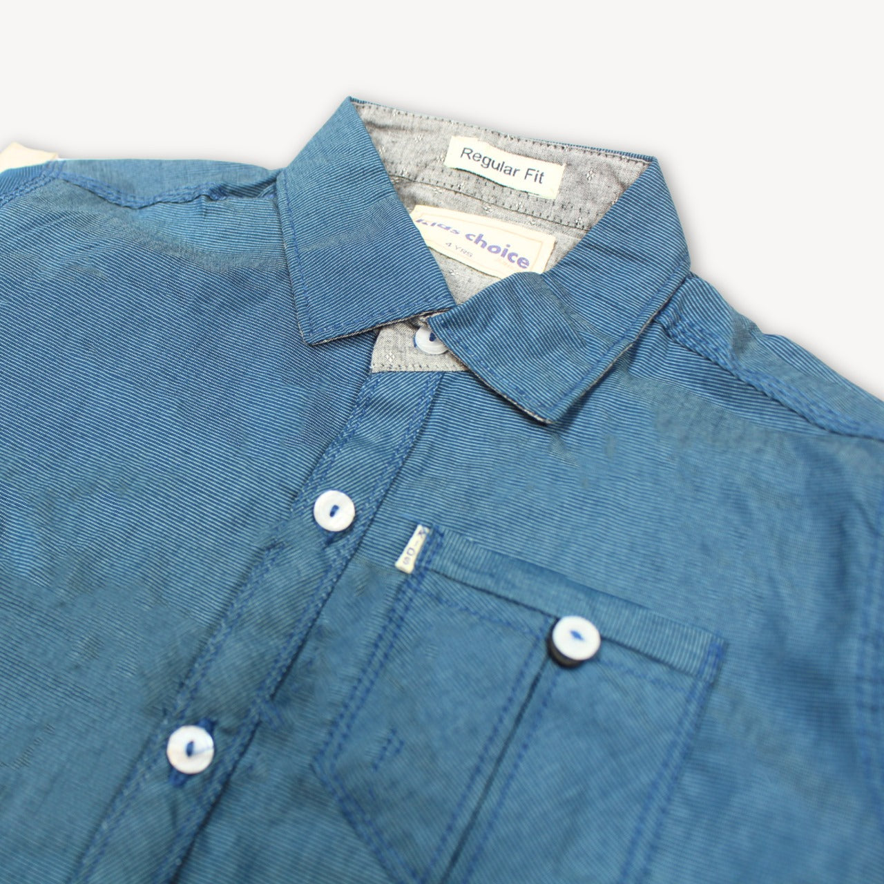 Blue Front Pocket Casual Shirt Full Sleeves