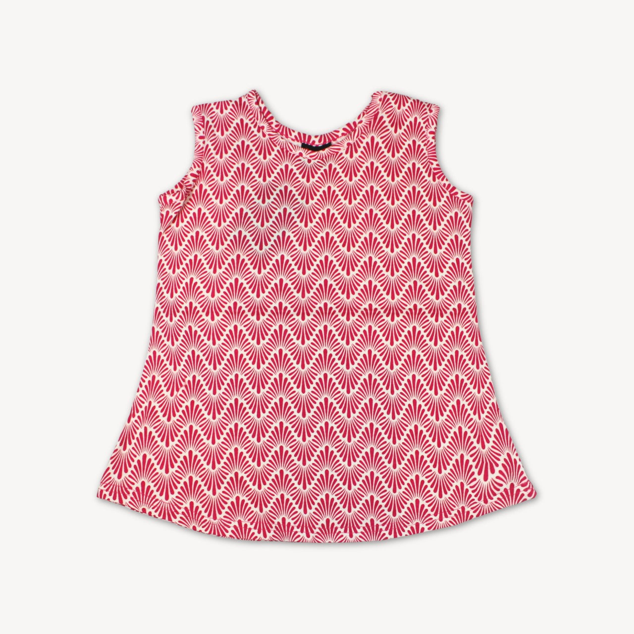 Pink & White Print Summer Cotton Frock