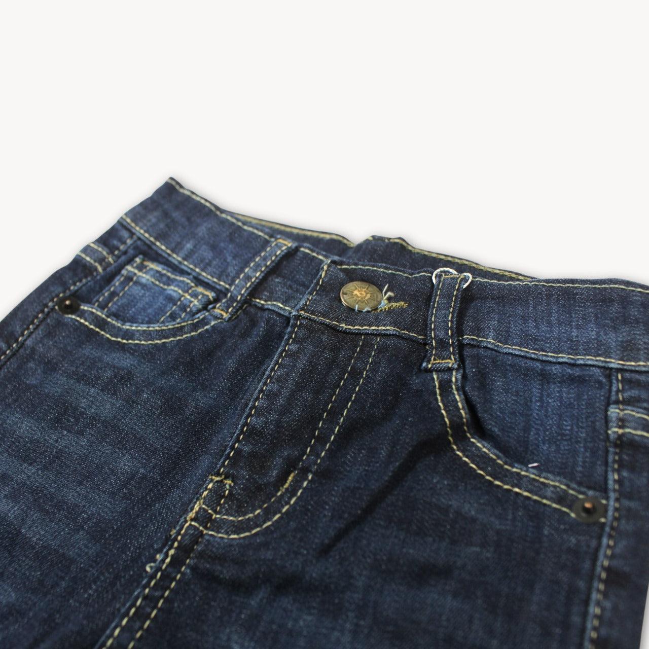 Two Tone Navy Blue Denim Pant