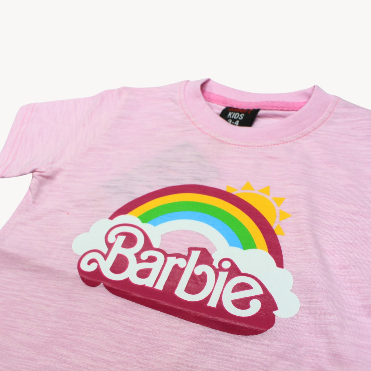 Baby Pink Barbie Printed Cotton T-Shirt