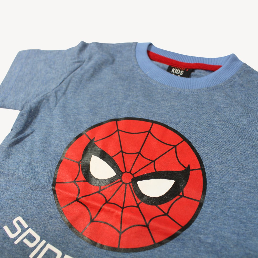 Dark Cyan Spiderman Shirt & Short Set