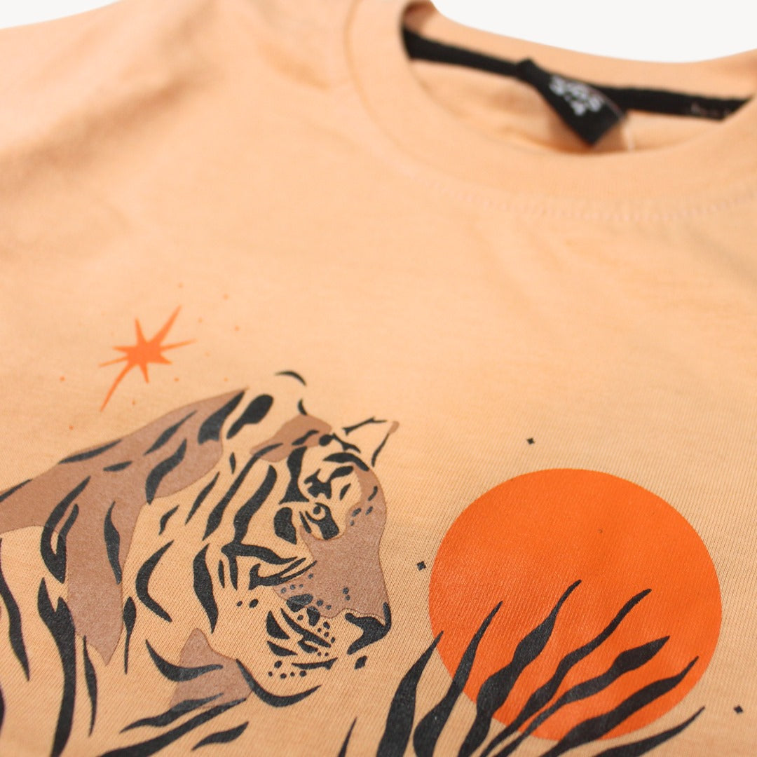 Peach Tiger Wild Spirit Shirt & Short Set