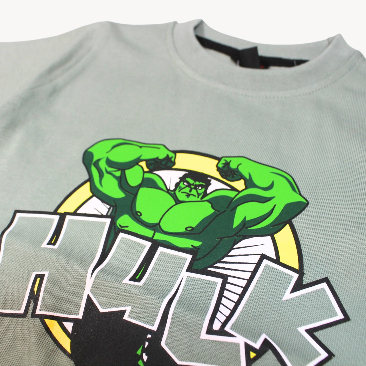 Light Green HULK Printed Cotton T-Shirt