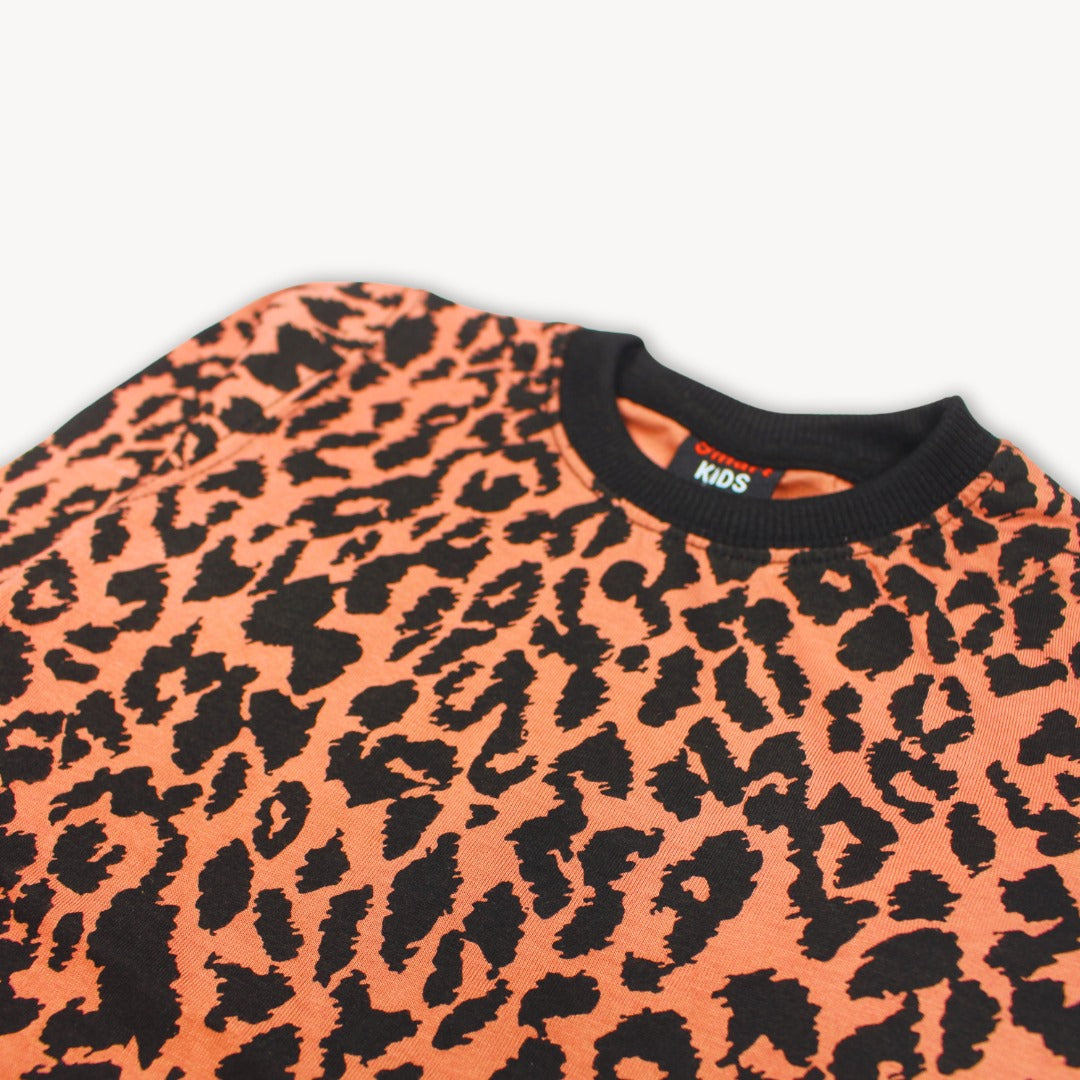 Pink Cheetah Summer Jersey Pajama Shirt Set