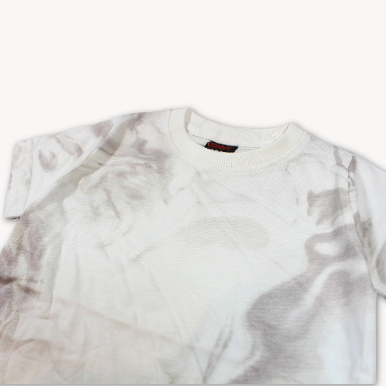White & Brown Abstract Shirt & Short Set