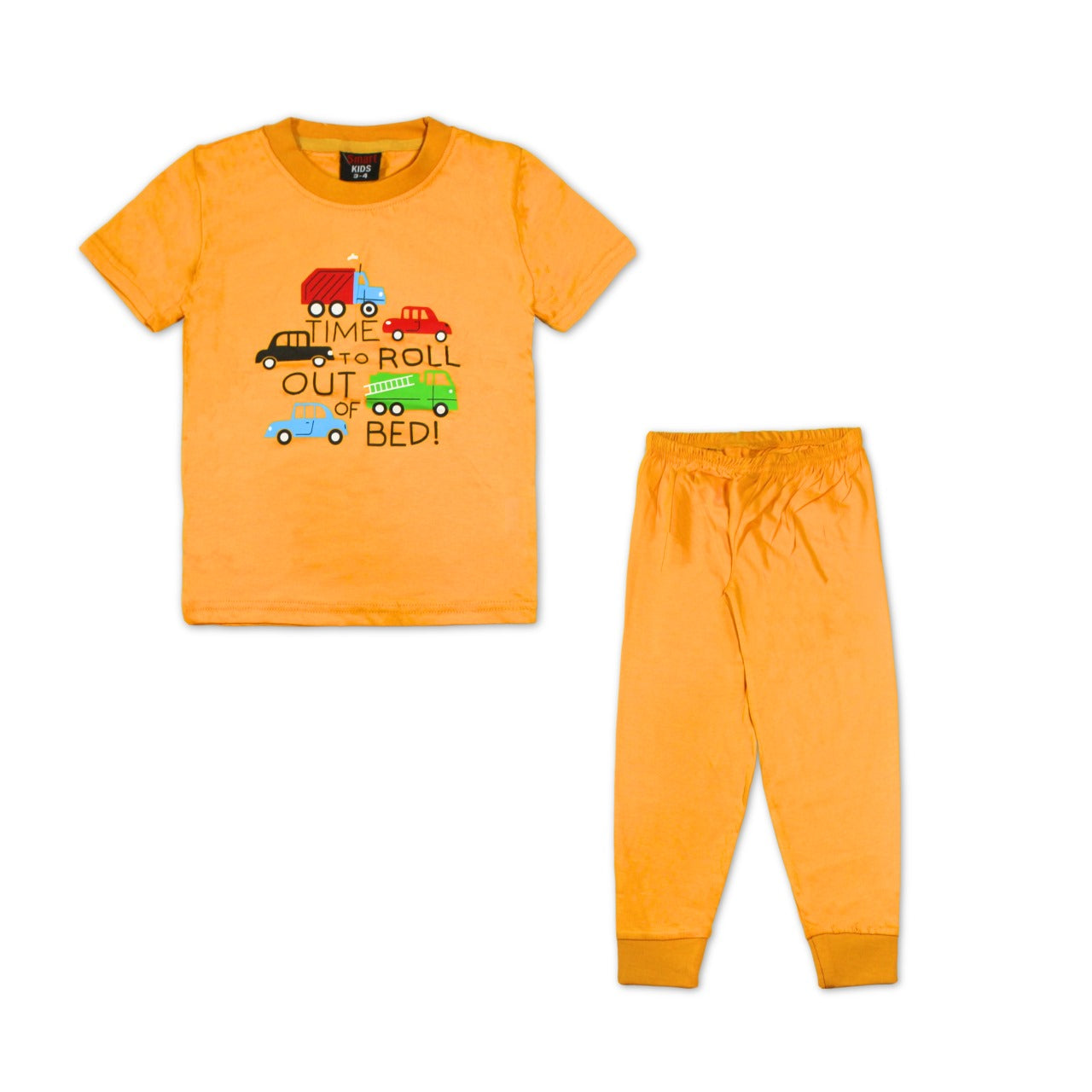Yellow Time To Roll Out Of Bed Summer Pajama Shirt Set