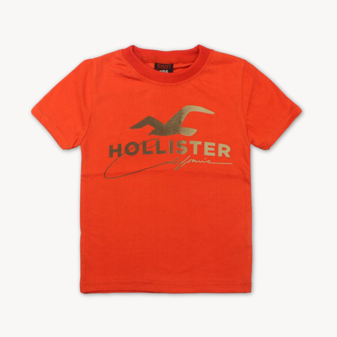 Dark Orange Hollister Printed Cotton T-Shirt