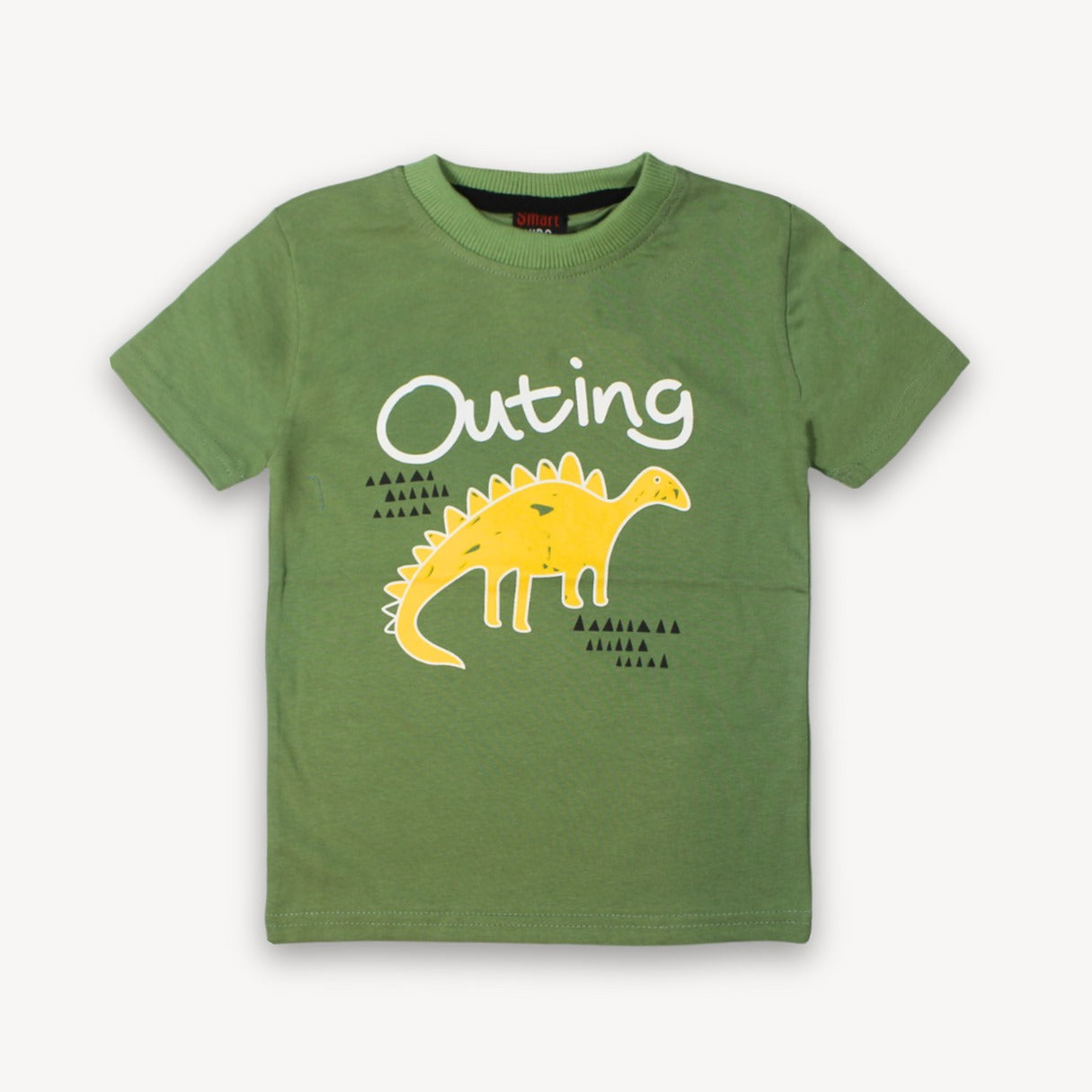Olive Green Outing Summer Printed Cotton T-Shirt