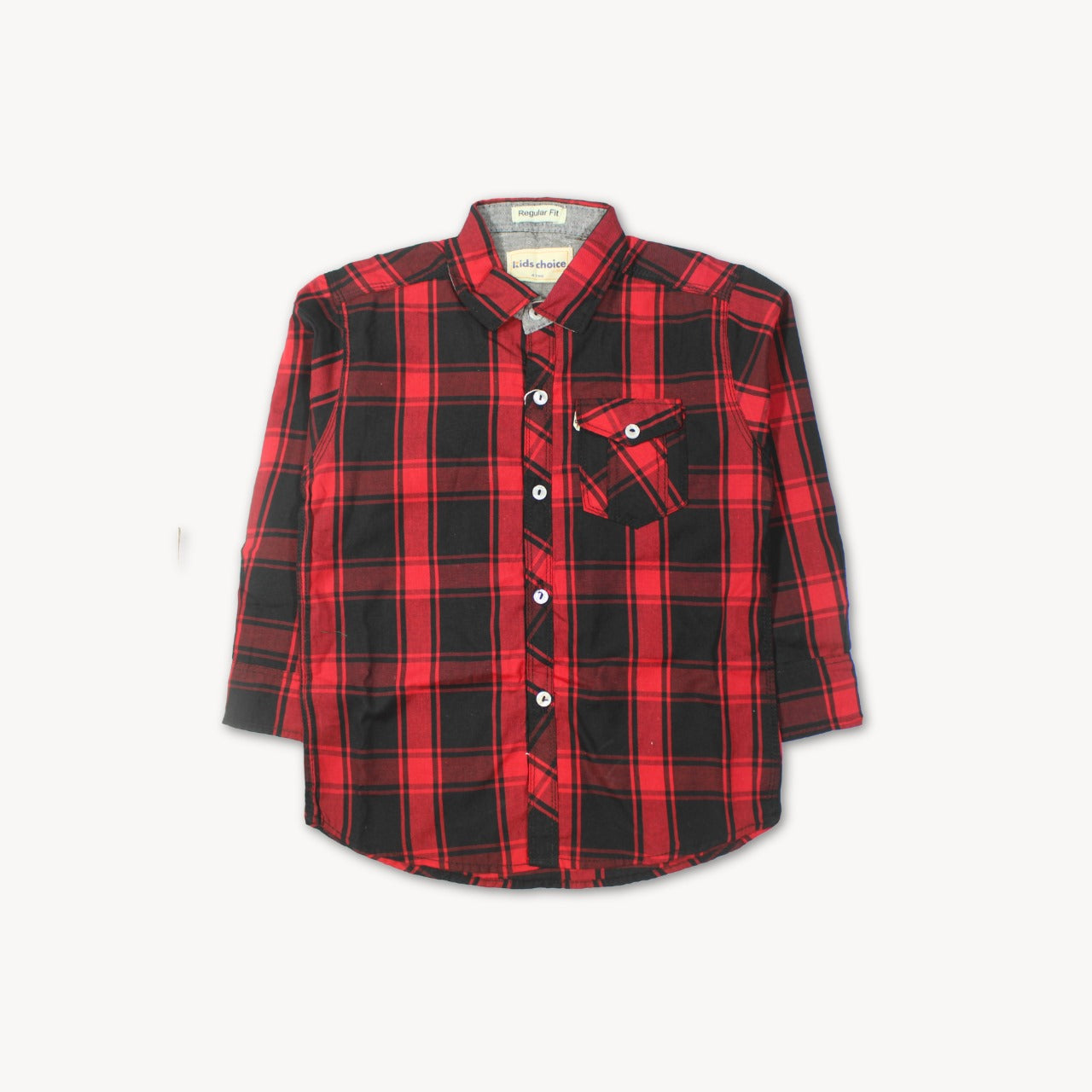 Red & Black Checkered Casual Shirt Full Sleeves