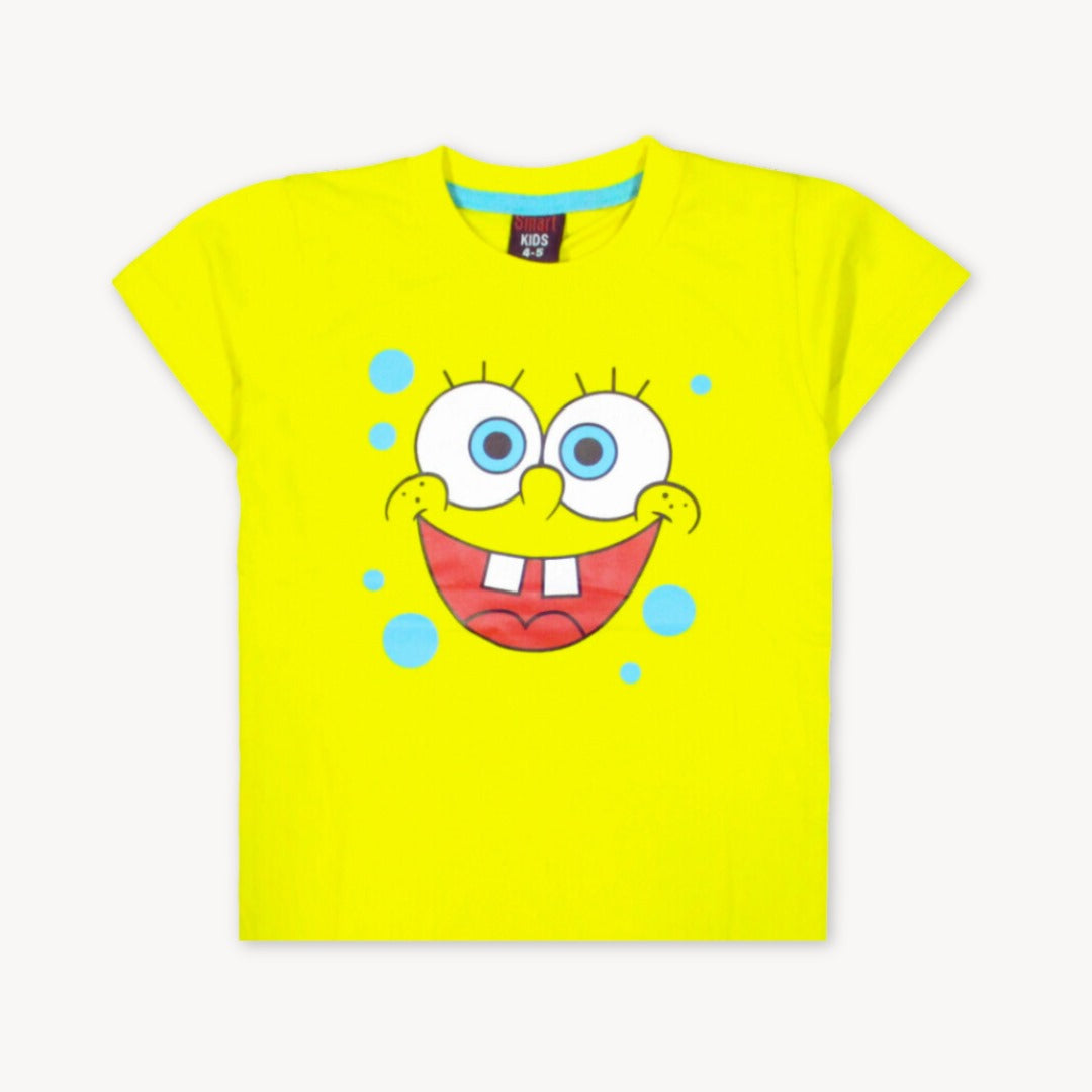 Yellowish SpongeBob Printed Cotton T-Shirt